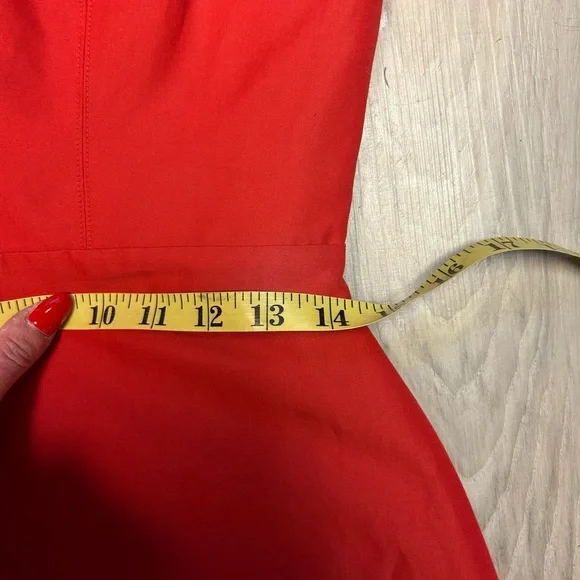 J Crew Dress Red Strapless Midi Silk Cotton Blend Flounce Hem  Sz 2 Party Spring - Picture 11 of 12
